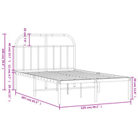 Giroletto con Testiera in Metallo Bianco 120x200 cm 353682