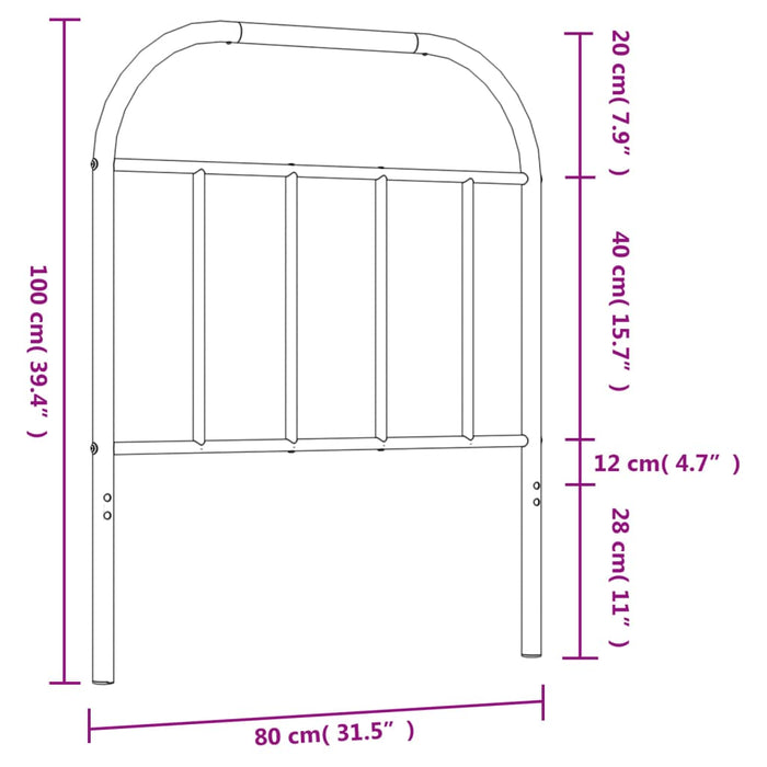 Testiera in Metallo Bianco 75 cm 353710