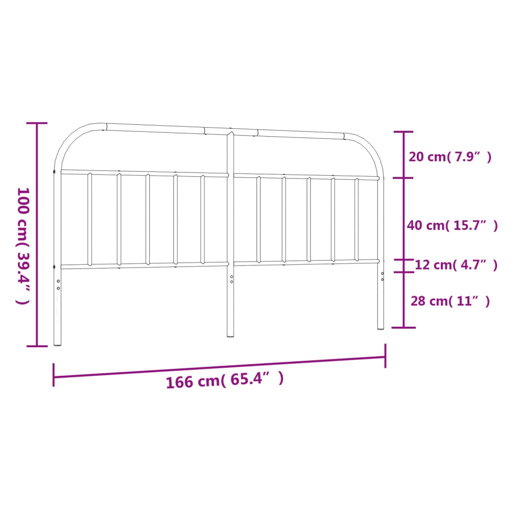 Testiera in Metallo Bianco 160 cm 353719