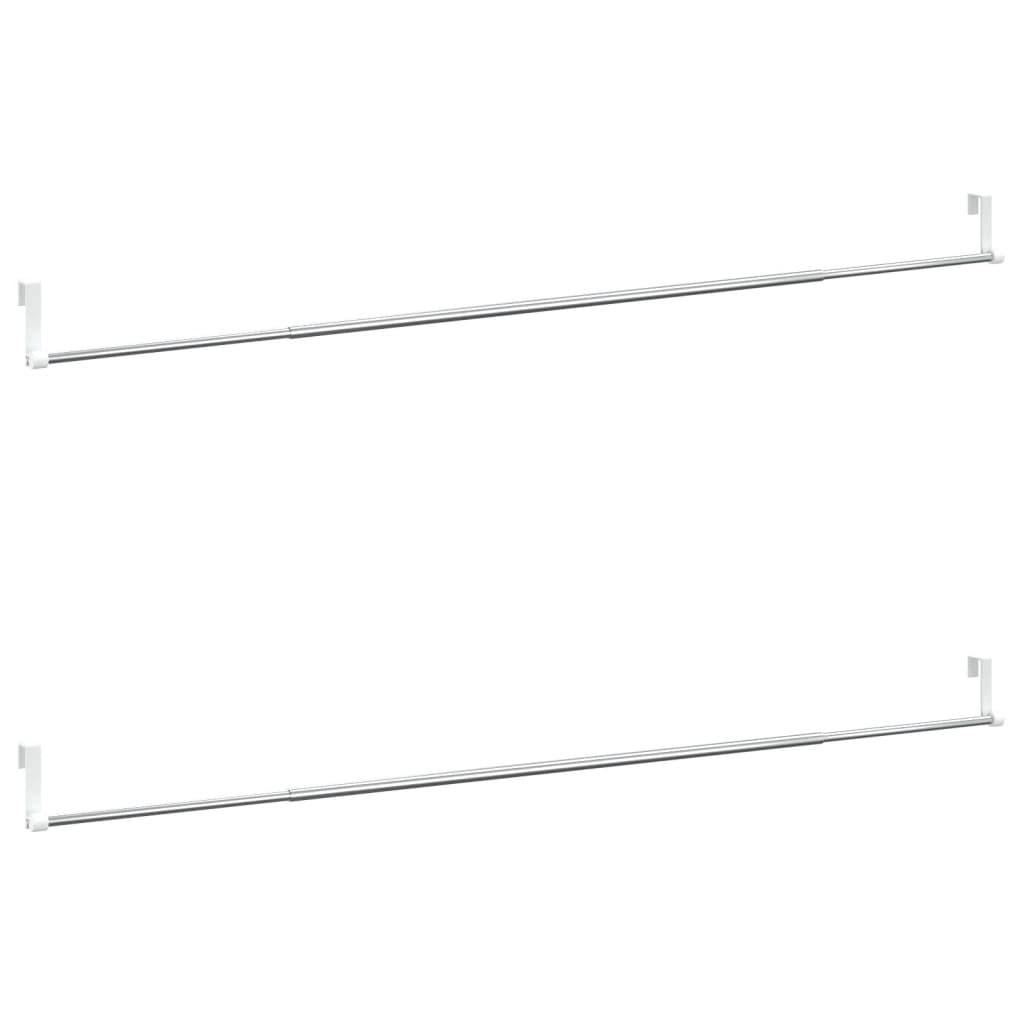 Binari per Tende 2 pz Bianco e Argento 90-135 cm Alluminio 154615