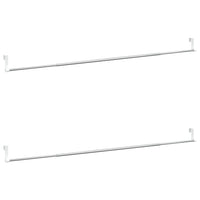 Binari per Tende 2 pz Bianco e Argento 90-135 cm Alluminio 154615