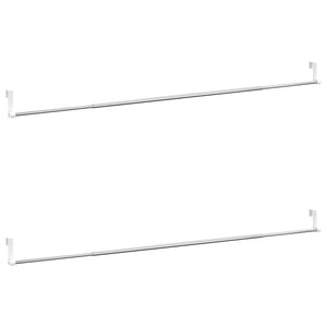 Binari per Tende 2 pz Bianco e Argento 90-135 cm Alluminio 154615