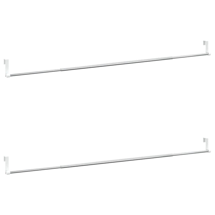 Binari per Tende 2 pz Bianco e Argento 90-135 cm Alluminio 154615