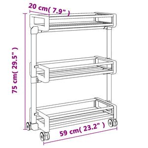 Carrello Portaoggetti 59x20x75 cm in Alluminio 154618