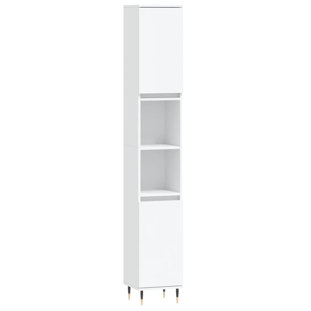 Set di Mobili da Bagno 3 pz Bianco in Legno Multistrato 3187781