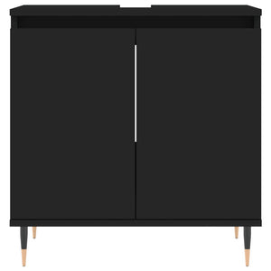 Set di Mobili da Bagno 3 pz Nero in Legno Multistrato 3187782