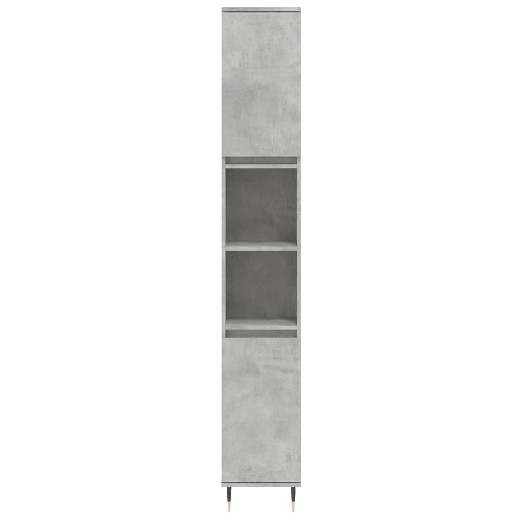 Set di Mobili da Bagno 3 pz Grigio Cemento in Legno Multistrato 3187785