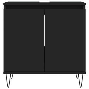 Set di Mobili da Bagno 3 pz Nero in Legno Multistrato 3187790