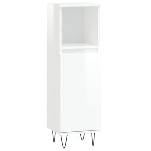 Set Mobili da Bagno 3 pz Bianco Lucido in Legno Multistrato 3187791