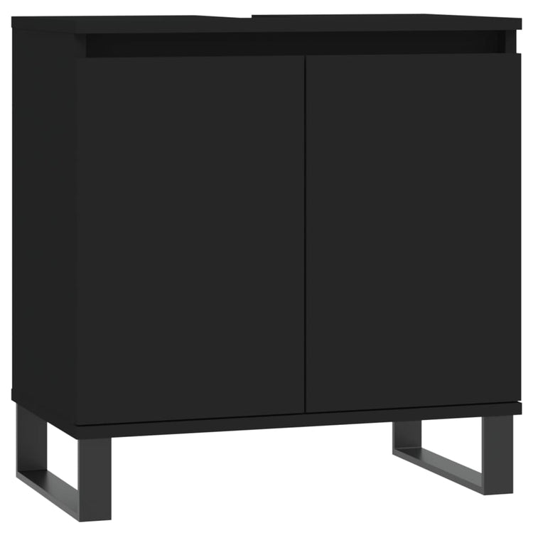 Set di Mobili da Bagno 3 pz Nero in Legno Multistrato 3187798