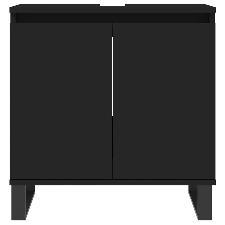 Set di Mobili da Bagno 3 pz Nero in Legno Multistrato 3187798