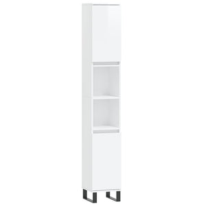 Set Mobili da Bagno 3 pz Bianco Lucido in Legno Multistrato 3187799