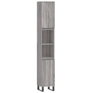 Set Mobili da Bagno 3 pz Grigio Sonoma in Legno Multistrato 3187803