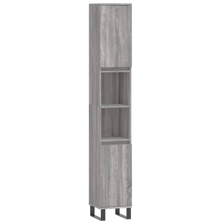 Set Mobili da Bagno 3 pz Grigio Sonoma in Legno Multistrato 3187803