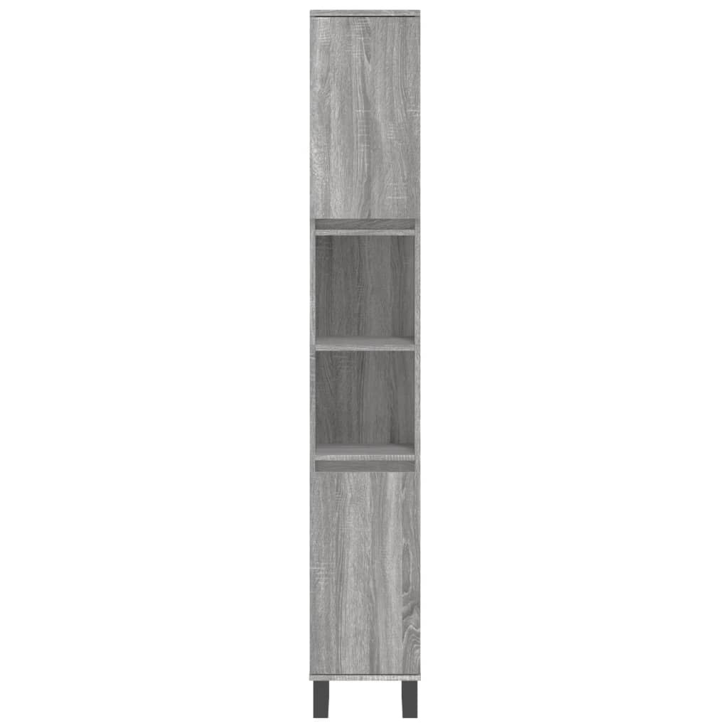 Set Mobili da Bagno 3 pz Grigio Sonoma in Legno Multistrato 3187803