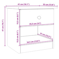 Comodino ALTA 43x35x40,5 cm in Legno Massello di Pino 353913