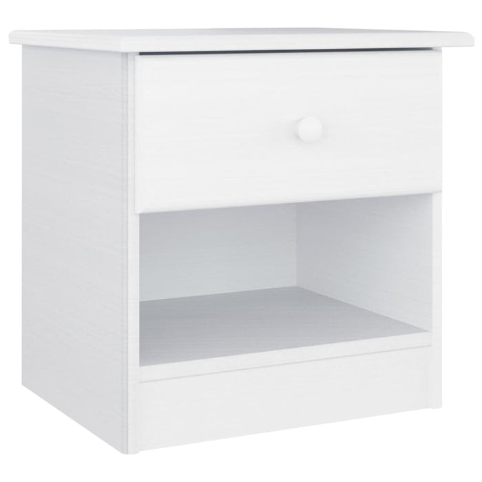 Comodino ALTA Bianco 41x35x41 cm in Legno Massello di Pinocod mxl 128570