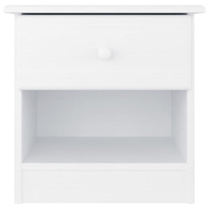 Comodino ALTA Bianco 41x35x41 cm in Legno Massello di Pinocod mxl 128570