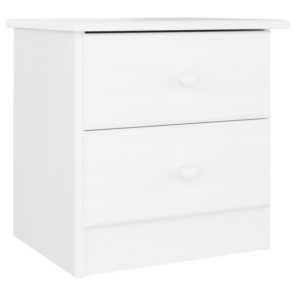 Comodino ALTA Bianco 41x35x41 cm in Legno Massello di Pinocod mxl 127485