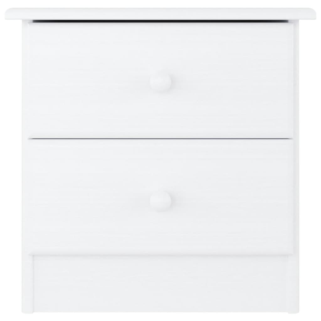 Comodino ALTA Bianco 41x35x41 cm in Legno Massello di Pinocod mxl 127485