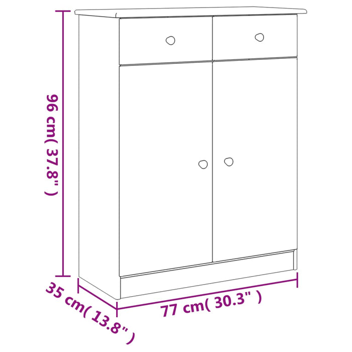 Scarpiera ALTA 77x35x96 cm in Legno Massello di Pino 353925