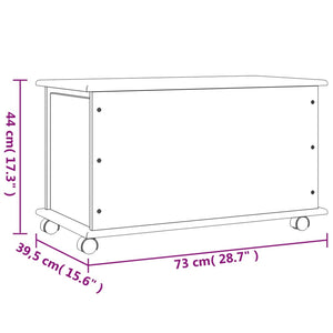 Cassapanca con Ruote ALTA 73x39,5x44 cm Legno Massello di Pino 353927