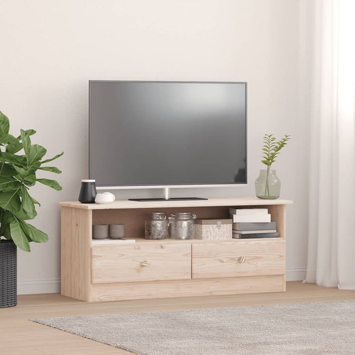 Mobile TV con Cassetti ALTA 100x35x41 cm Legno Massello di Pino 353933