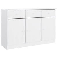 Credenza ALTA Bianca 112x35x73 cm in Legno Massello di Pino 353938