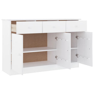 Credenza ALTA Bianca 112x35x73 cm in Legno Massello di Pinocod mxl 81878