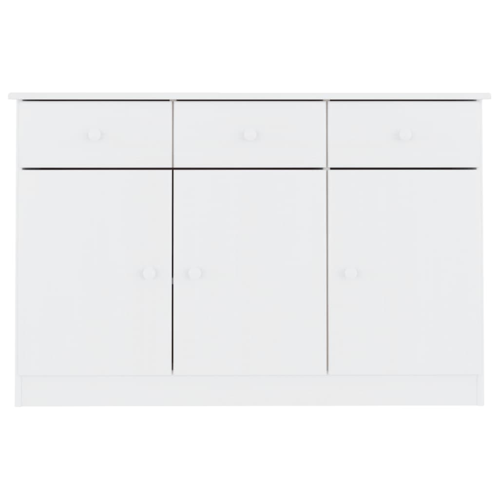 Credenza ALTA Bianca 112x35x73 cm in Legno Massello di Pino 353938