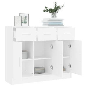 Credenza Bianca 91x28x75 cm in Legno Multistrato 823008