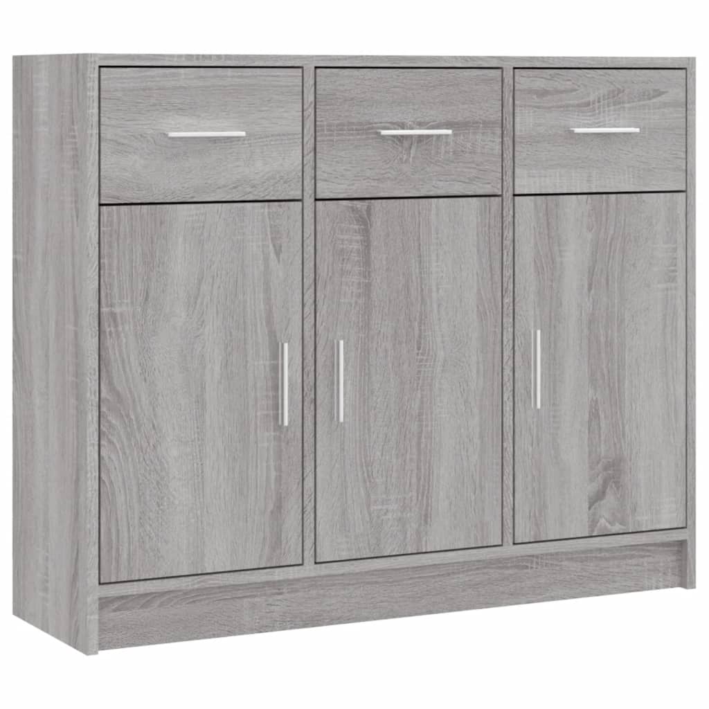 Credenza Grigio Sonoma 91x28x75 cm in Legno Multistrato 823014