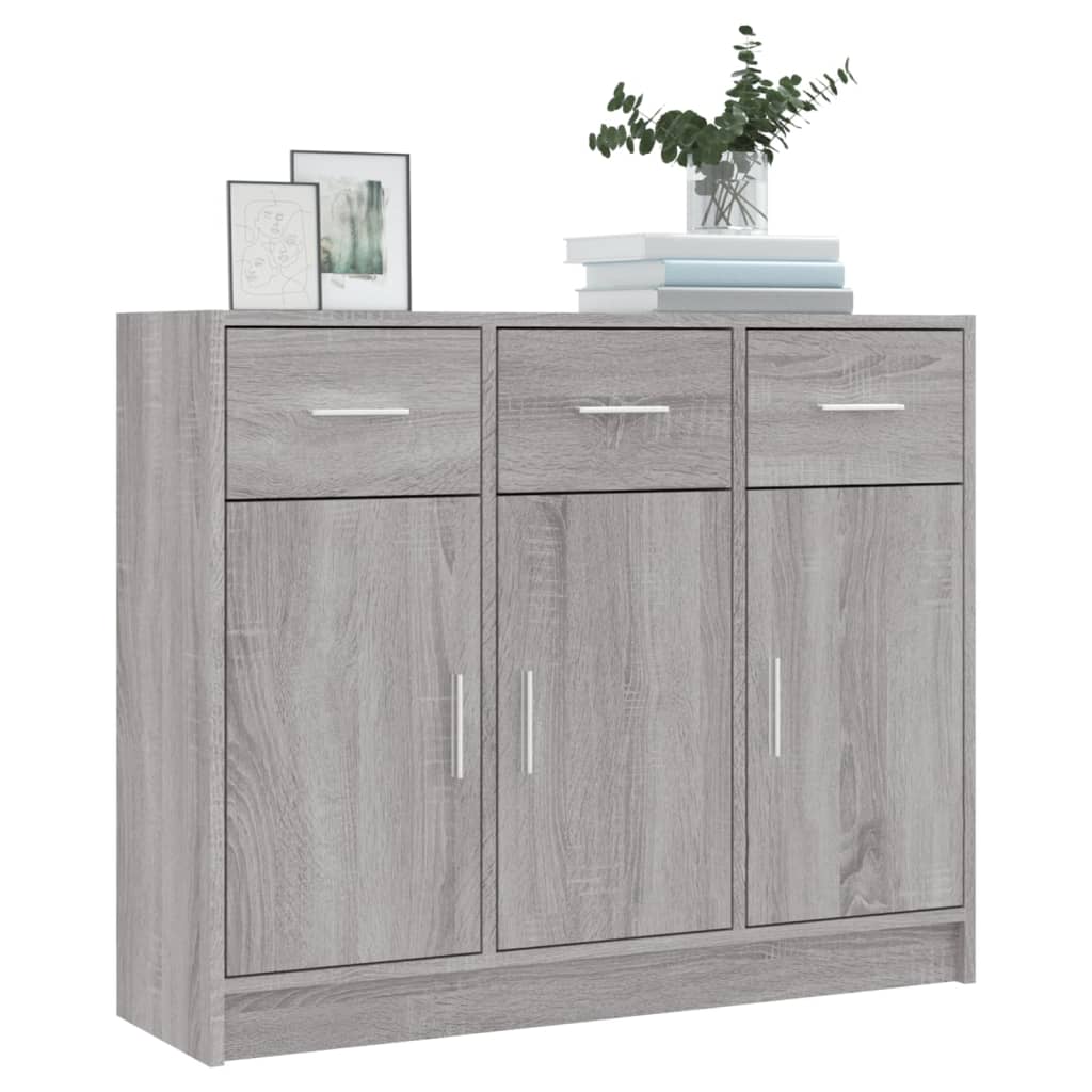 Credenza Grigio Sonoma 91x28x75 cm in Legno Multistrato 823014