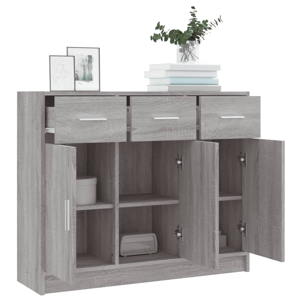 Credenza Grigio Sonoma 91x28x75 cm in Legno Multistrato 823014