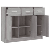 Credenza Grigio Sonoma 91x28x75 cm in Legno Multistrato 823014