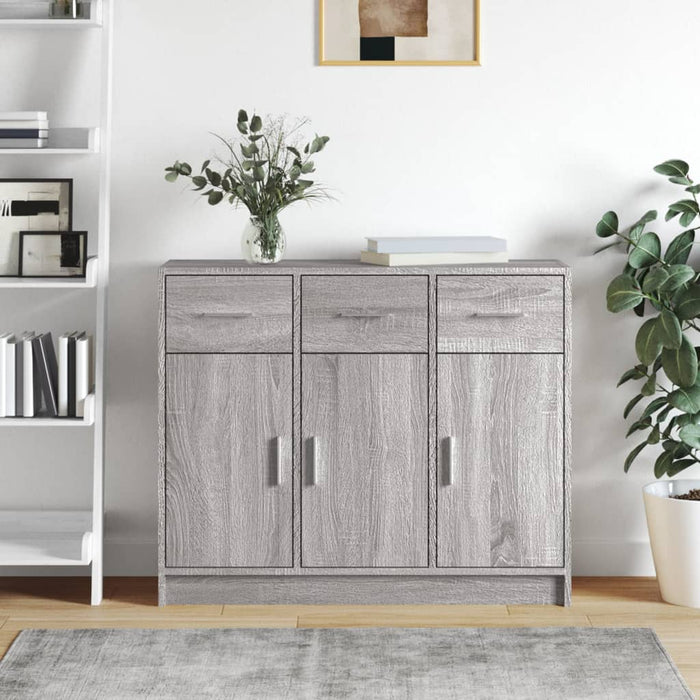 Credenza Grigio Sonoma 91x28x75 cm in Legno Multistrato 823014