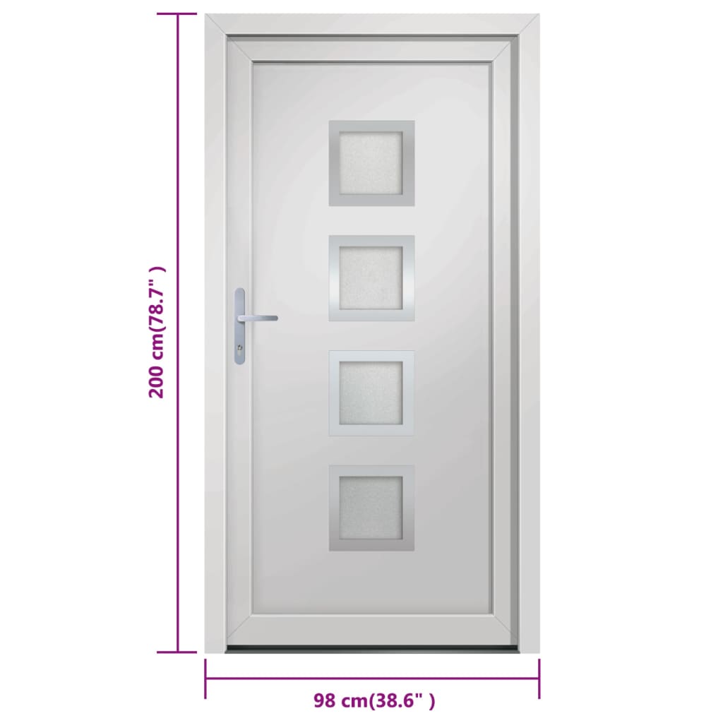 Porta Ingresso Bianca 98x200 cm in PVC 3187839