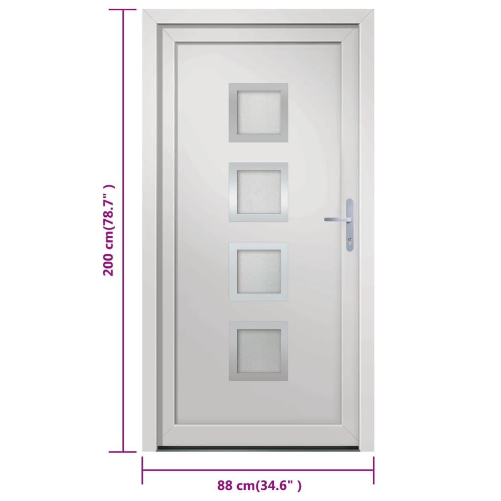 Porta Ingresso Bianca 88x200 cm in PVC 3187843