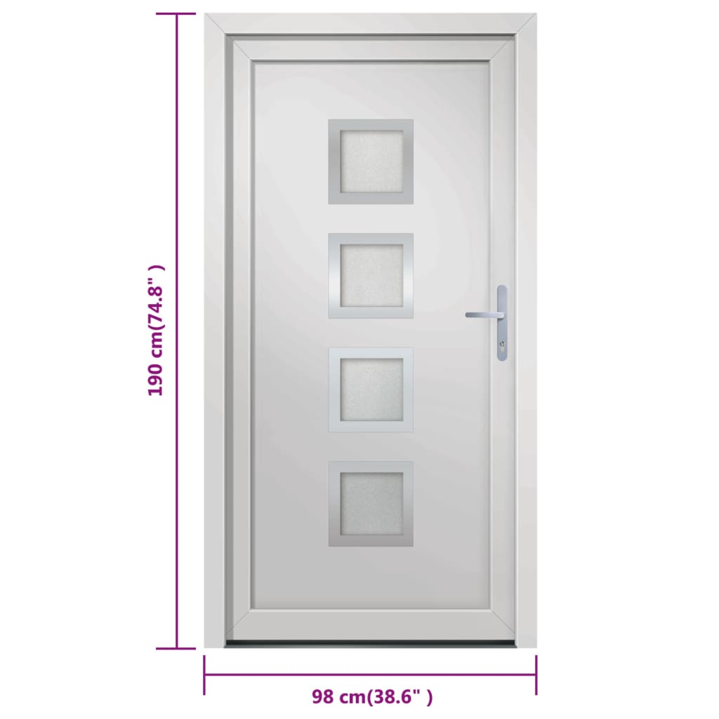 Porta Ingresso Bianca 98x190 cm in PVC 3187844