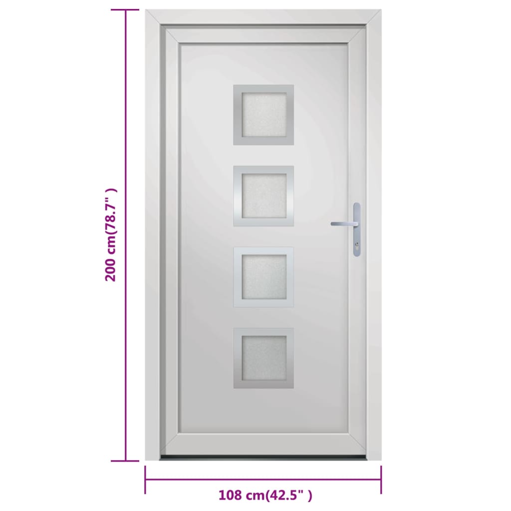 Porta Ingresso Bianca 108x200 cm in PVC 3187847