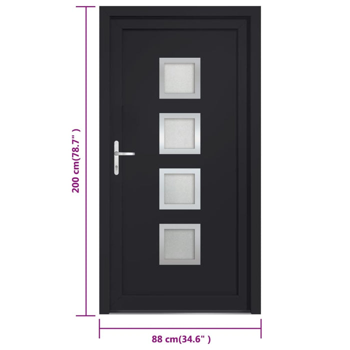 Porta Ingresso Antracite 88x200 cm in PVC 3187849