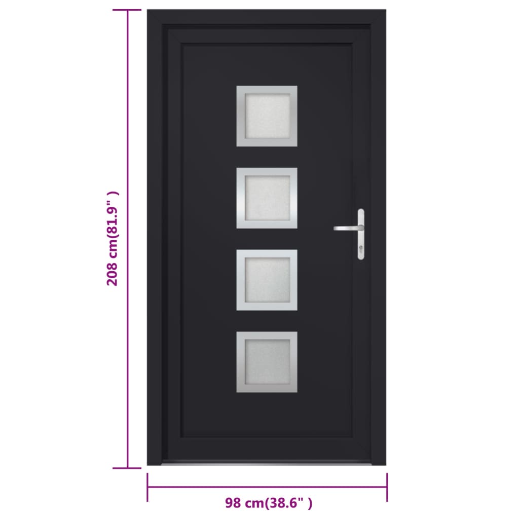 Porta Ingresso Antracite 98x208 cm in PVC 3187858