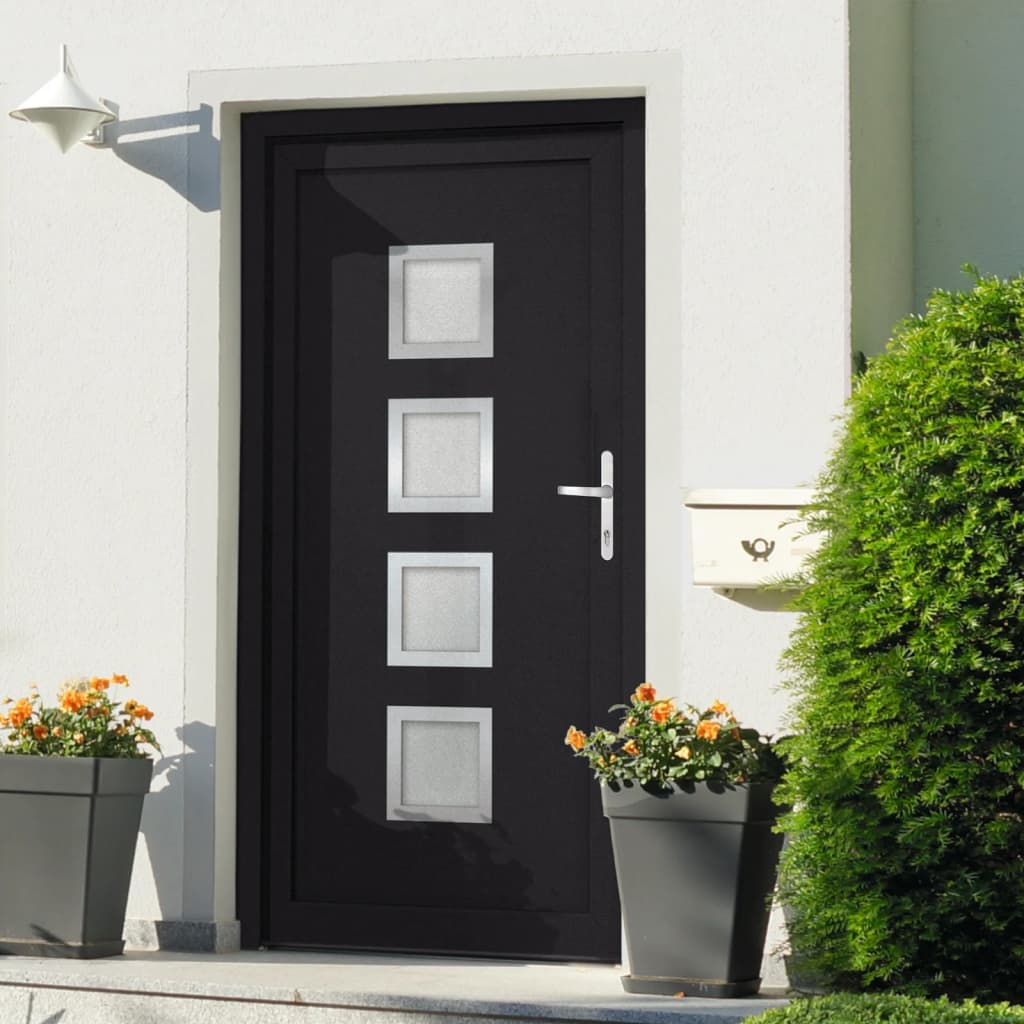 Porta Ingresso Antracite 108x200 cm in PVC 3187859