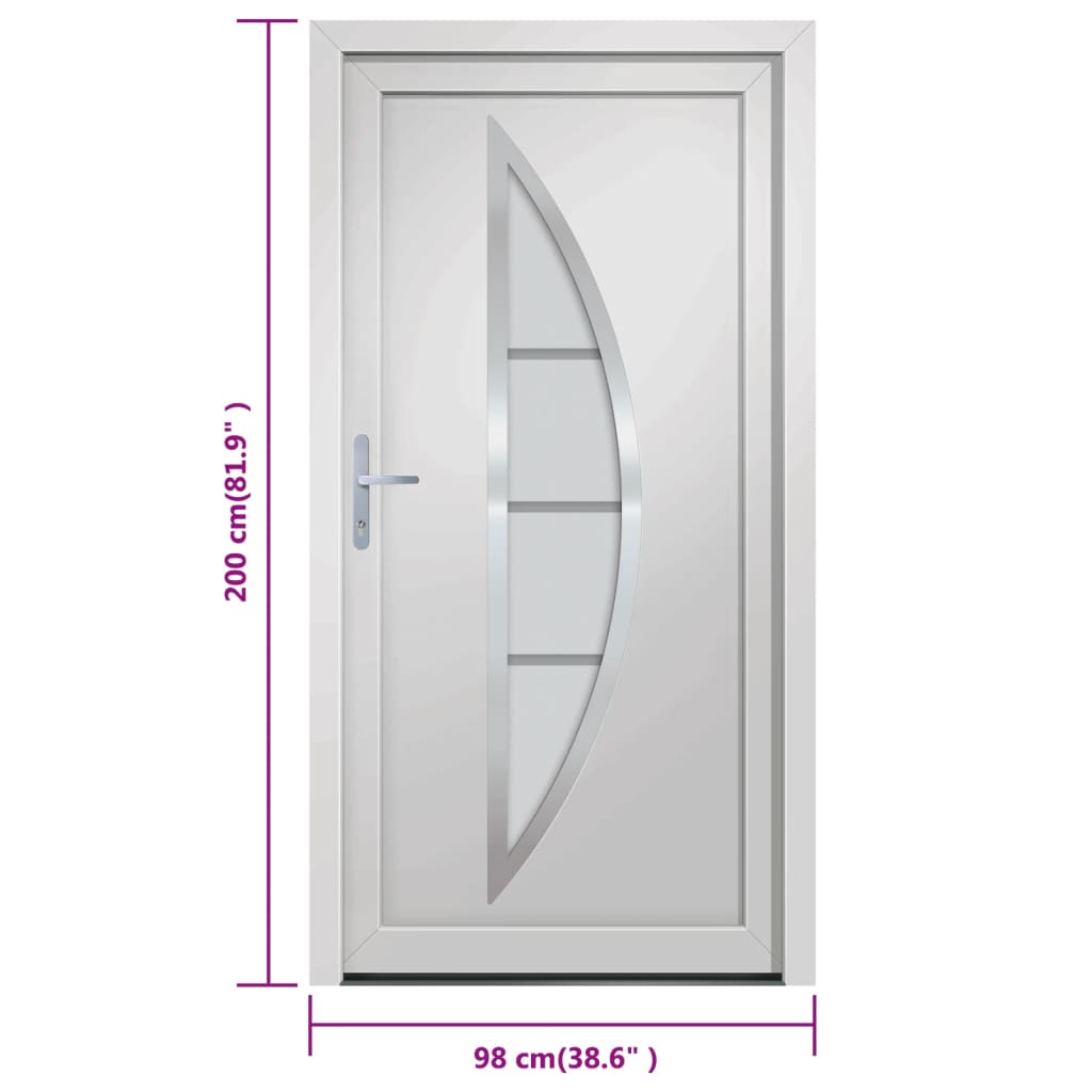 Porta Ingresso Bianca 98x200 cm in PVC 3187863