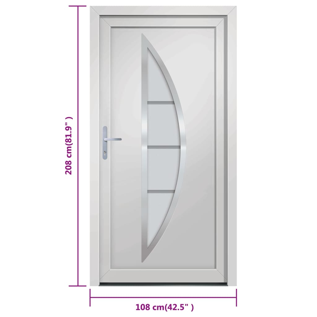 Porta Ingresso Bianca 108x208 cm in PVC 3187866