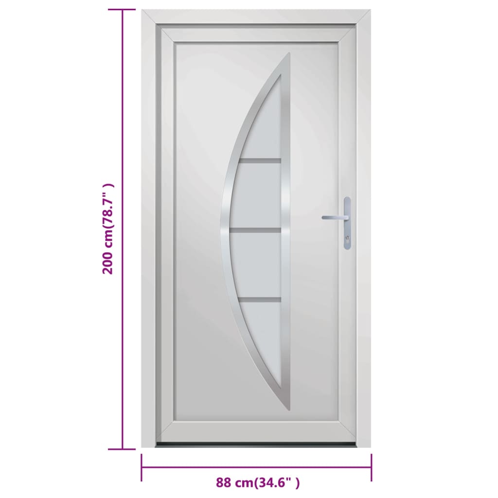 Porta Ingresso Bianca 88x200 cm in PVC 3187867