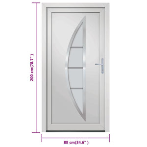 Porta Ingresso Bianca 88x200 cm in PVC 3187867