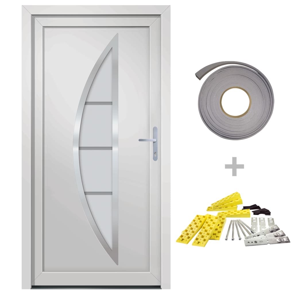 Porta Ingresso Bianca 98x190 cm in PVC 3187868