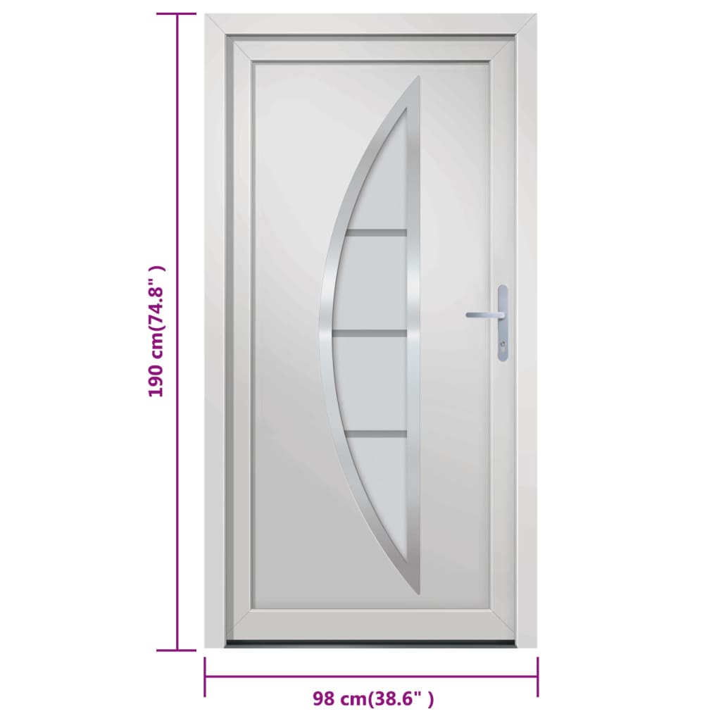 Porta Ingresso Bianca 98x190 cm in PVC 3187868