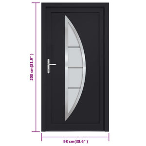 Porta Ingresso Antracite 98x208 cm in PVC 3187876